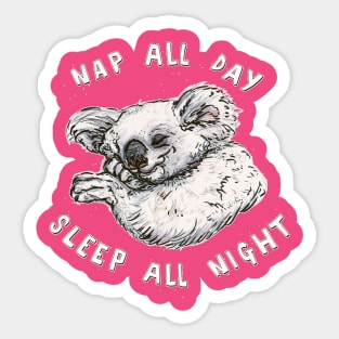 Nap All Day Sleep All Night Sticker